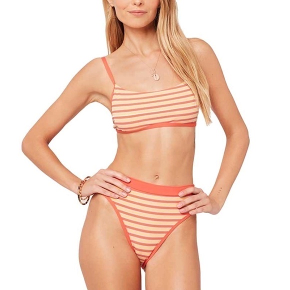 L*SPACE Frenchie Cheeky Bitsy Bikini Bottom Size S High Waisted New - Picture 1 of 9